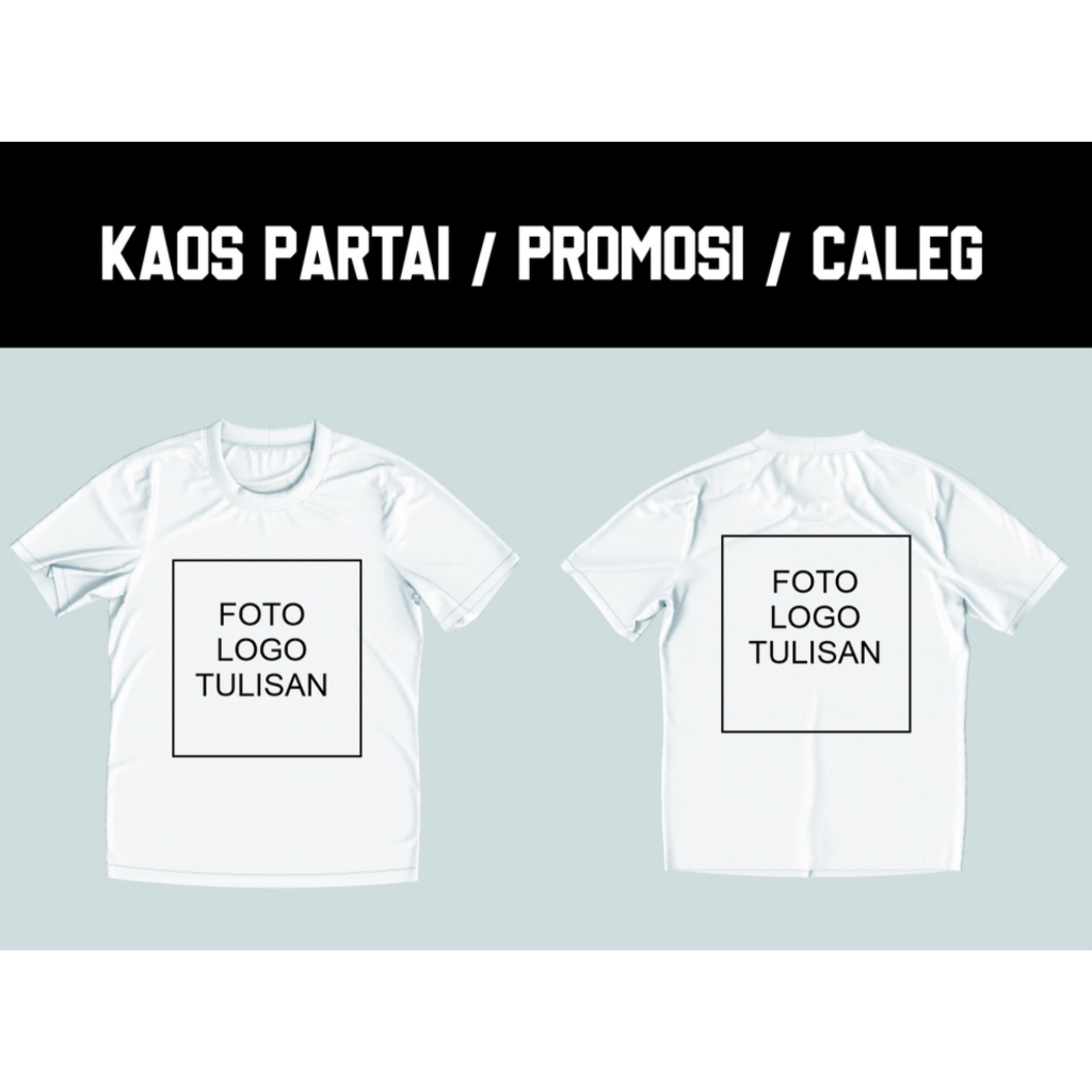 Kaos Partai Custom Logo Foto Promosi