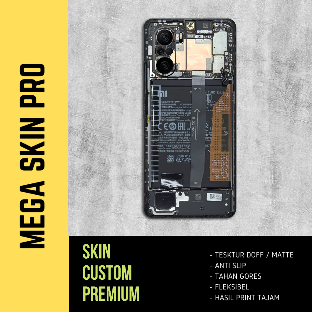 Skin Poco F3 Fullbody - isi 2 buah - mesin teardown