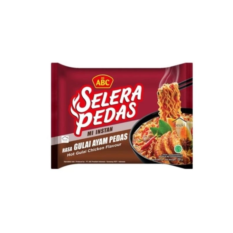

Mie ABC Selera Pedas Gulai Ayam Pedas 70g