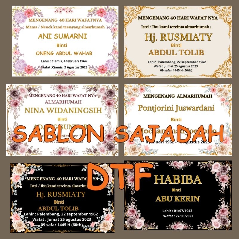 SABLON SAJADAH / CUSTOM SAJADAH / SOUVENIR TAHLILAN