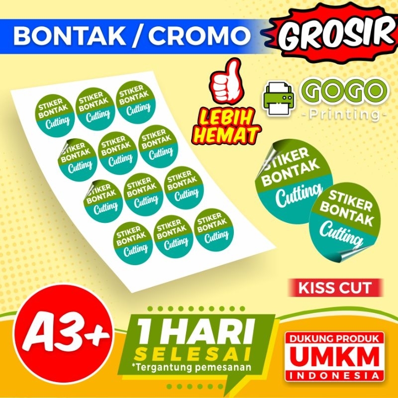 

Grosir - cetak stiker bontak stiker cromo kromo (print+cut) lembaran, tanpa Lam