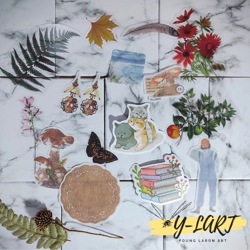 

Ylart Sticker Jurnal Aesthetic (15 pcs) / Sticker Deco