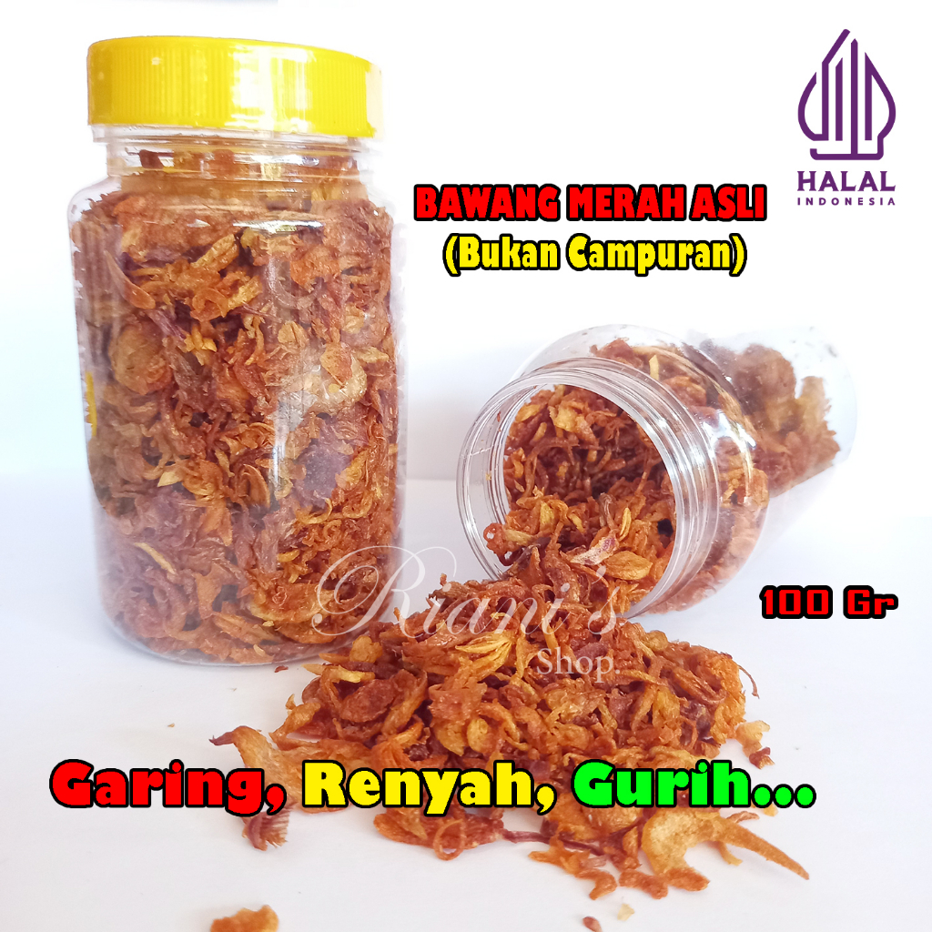 

Bawang Merah Goreng Asli Kering Murni Garing Renyah Gurih Enak Krispy Brebes