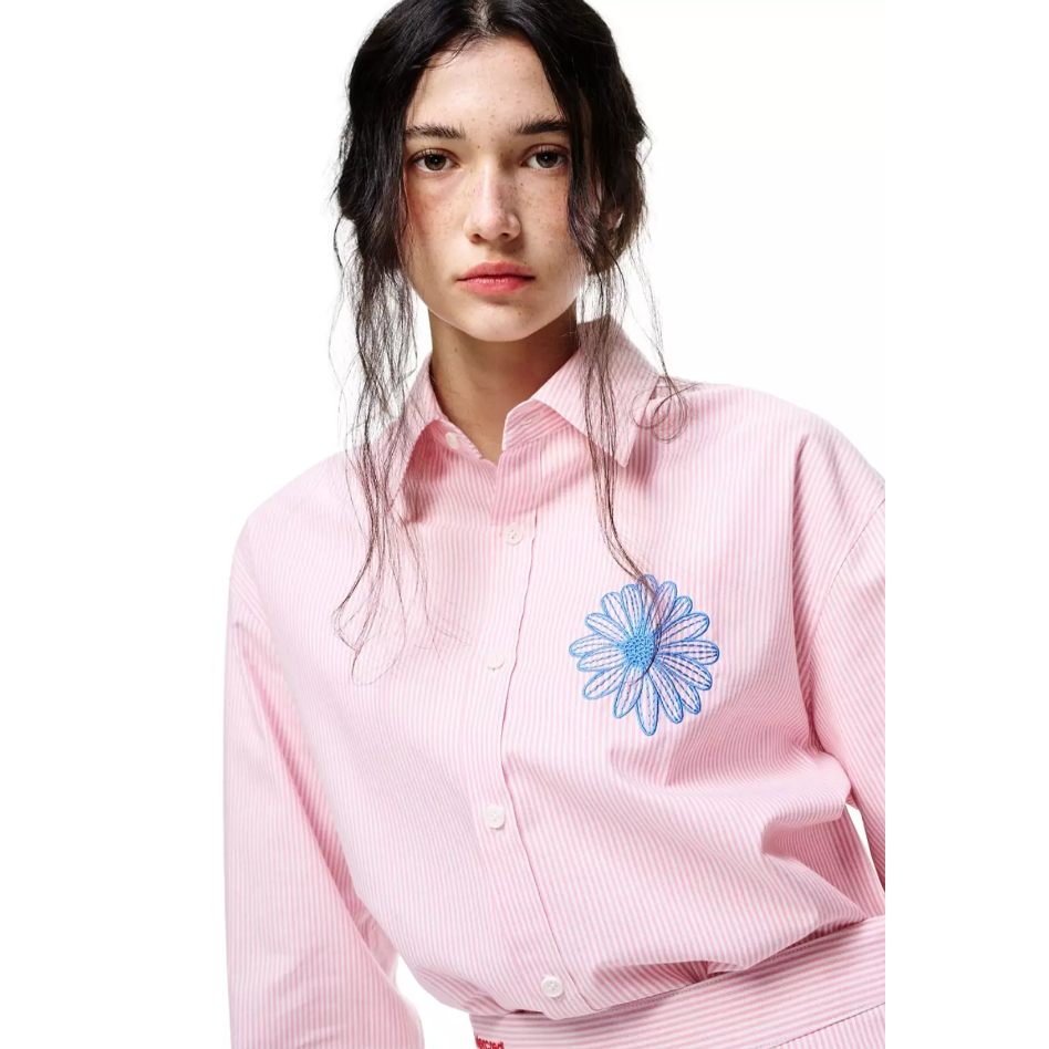 MARDI MERCREDI OXFORD SHIRT STRIPE - PINK BLUE