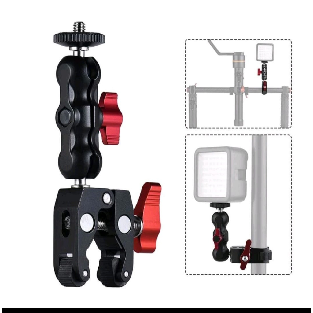 Metal Clamp BallHead & Magic Arm Andoer Light Led Camera 360 insta X3