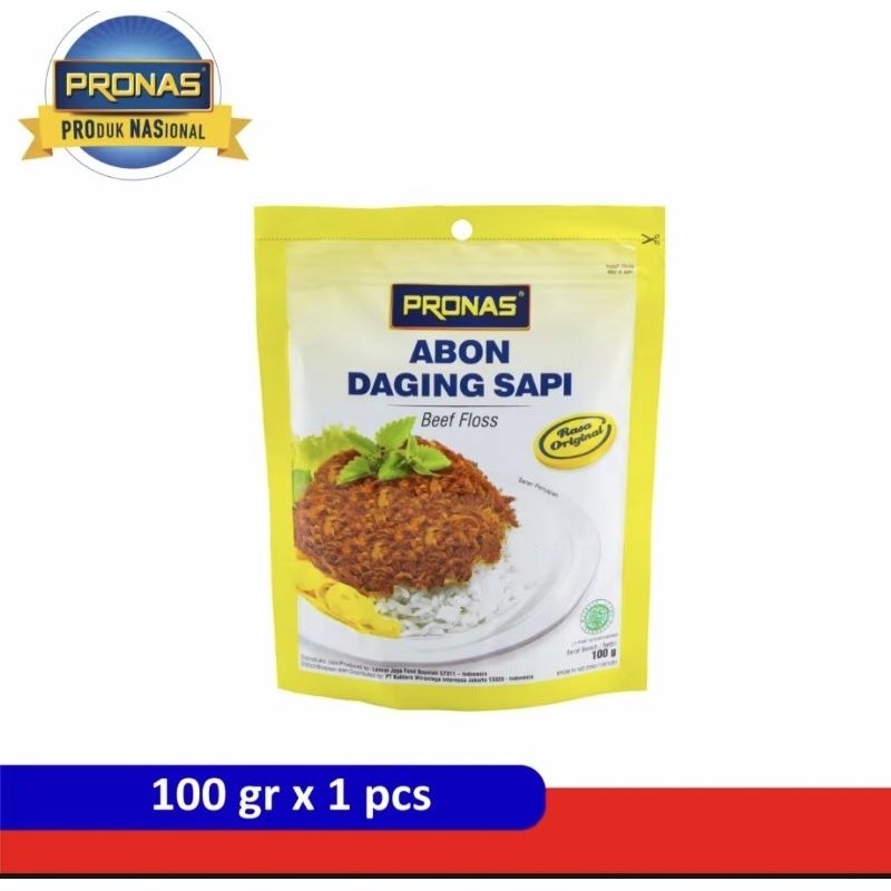 

Abon Daging Sapi Kemasan Ziplock / Pronas Abon Sapi 100gr + 10gr / Abon Pronas