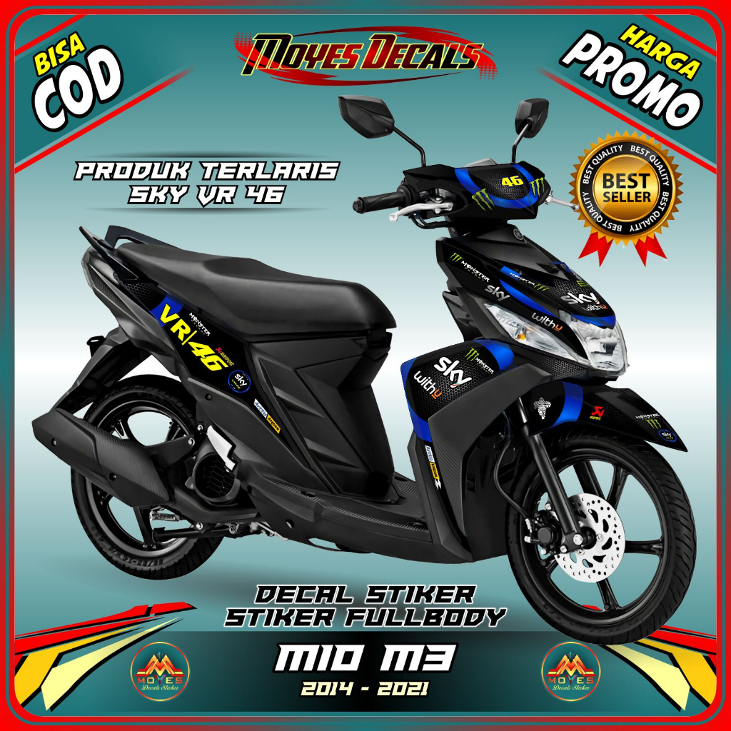 (PROMO SPECIAL) Decal Mio M3 Full Body - Stiker Mio M3 - Dekal Mio Z Full Body - Striping Mio M3 MOT
