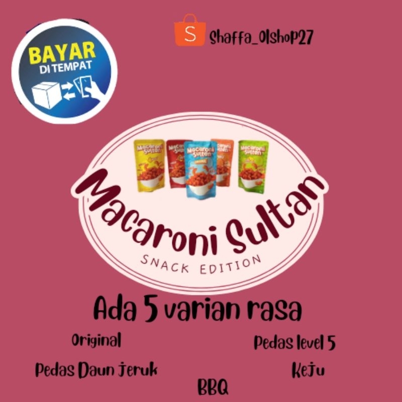 

Cemilan MACARONI SULTAN enak gurih renyah (50g)