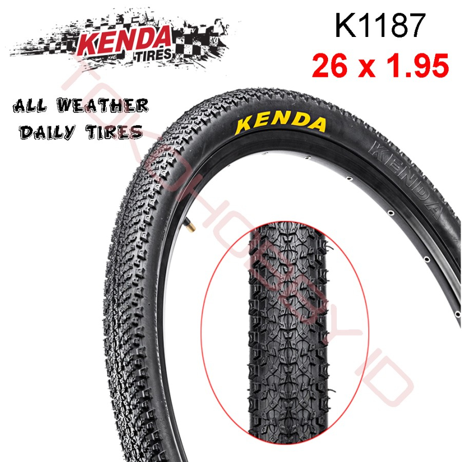 KENDA K1187 Ban Luar Sepeda MTB XC Gravel 26 x 1.95 ERTRO 50-559