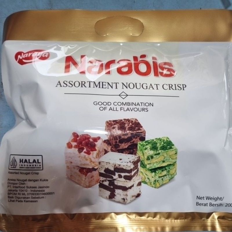 

DISKON PROMO Narabis Mixed Nougat Crisp Permen Nougat Crisp Pak 200gram (BESAR)