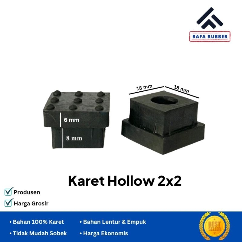 karet kaki kursi meja hollow 2x2
