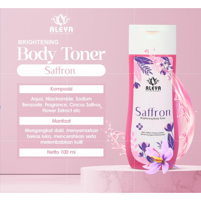 ALEYA Toner Whitening Badan ALEYA Skincare Toner | Pemutih Badan ALEYA Toner Saffron Original