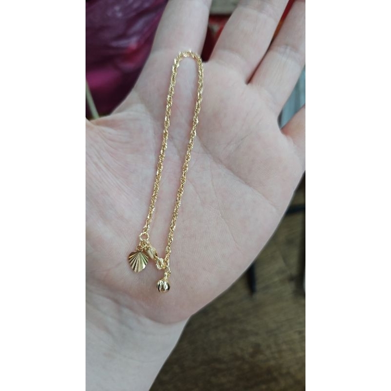 Gelang rantai tangan tambang polos kuning 700 70% emas asli
