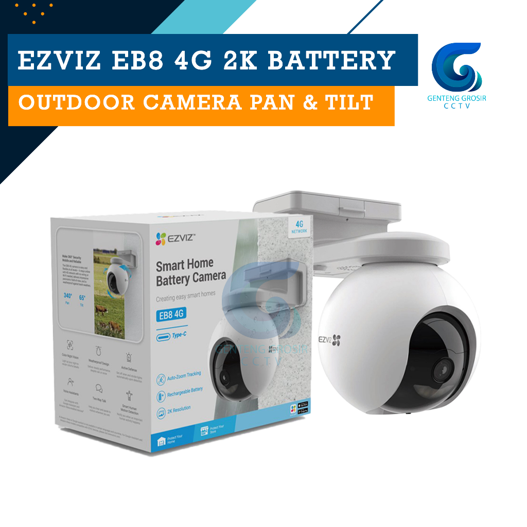 IP Cam EZVIZ EB8 4G 4K Battery Outdoor Camera Pan & Tilt