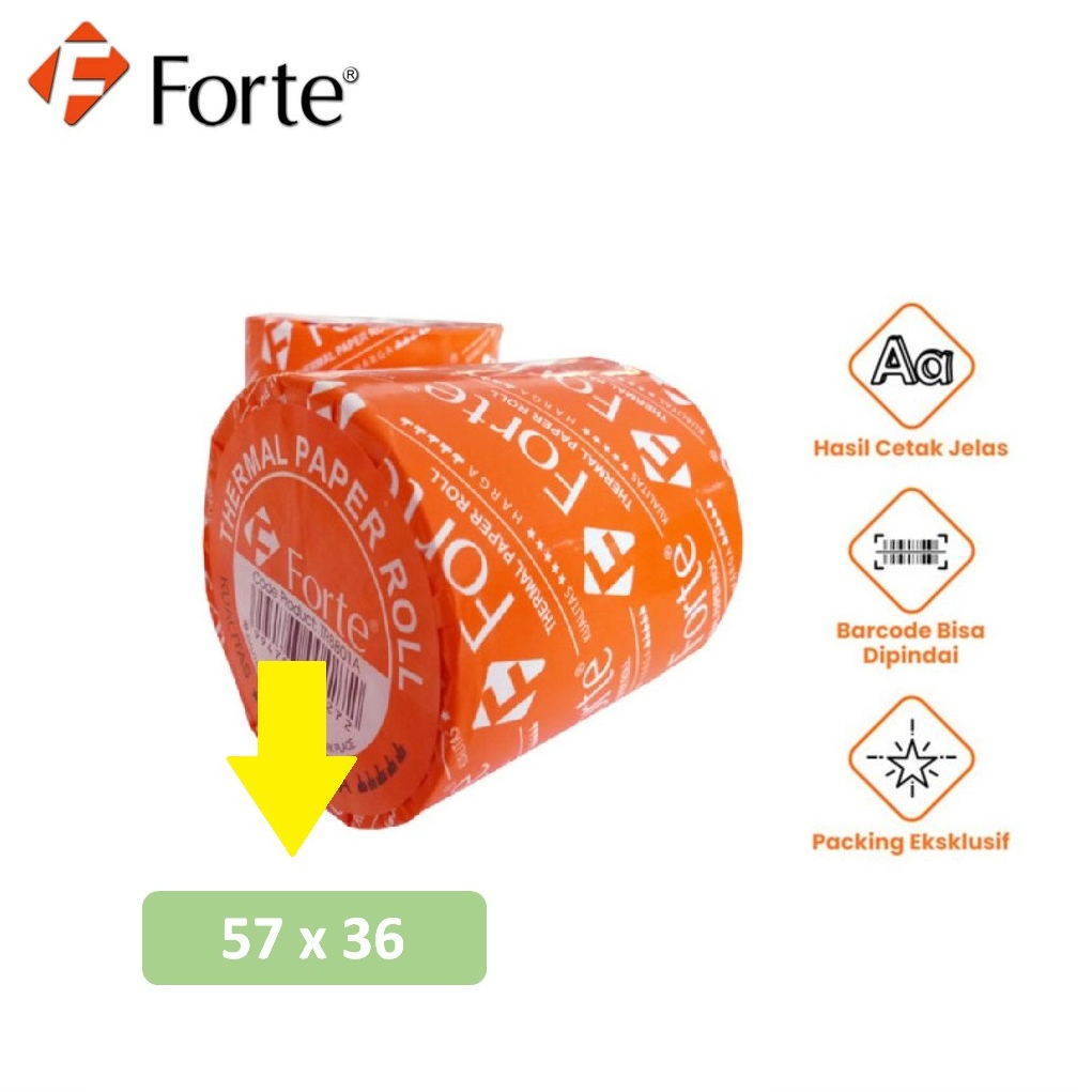 

Forte Kertas Struk Roll Kasir / Thermal 57x36 mm
