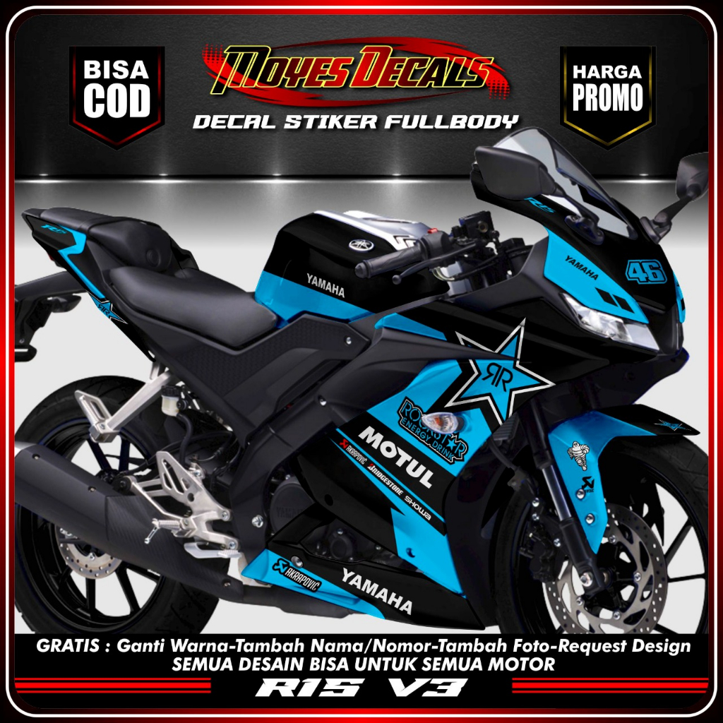 Decal R15 V3 Full Body - Stiker R15 V3 Full Body - Dekal R15 V3 Full Body - Striping R15 V3 Variasi 