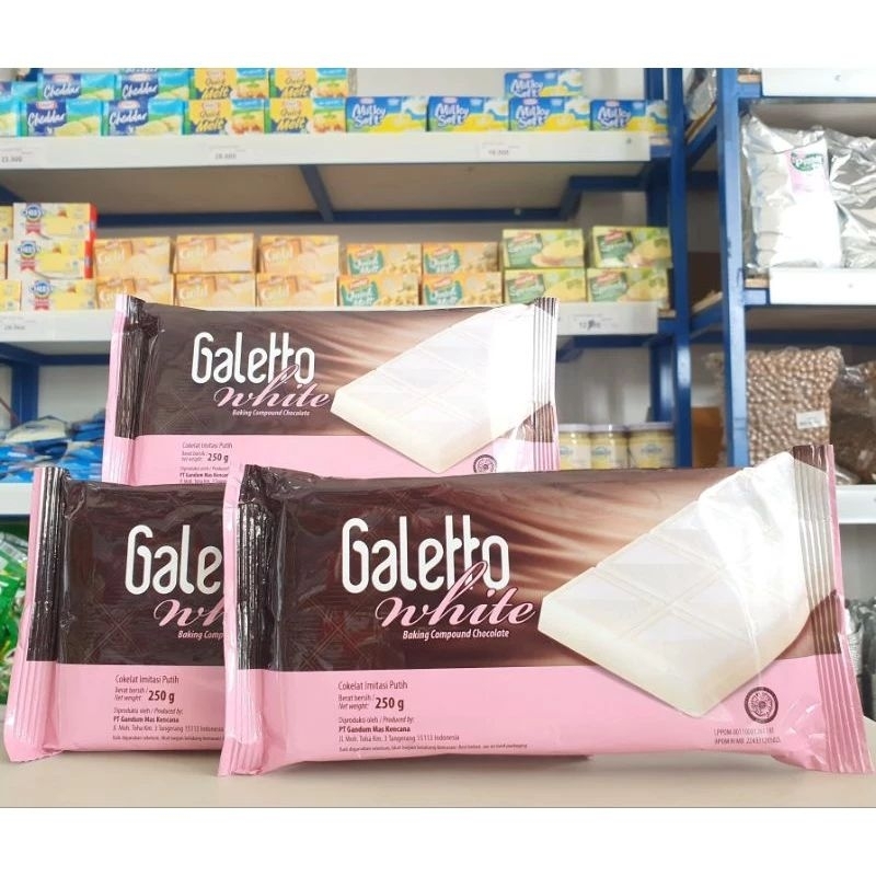 

Galetto White Chocolate 250gr/Coklat Putih/Coklat Batang Putih/White Compound Chocolate