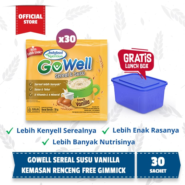 

Gowell Sereal Susu Vanila Renceng x30 Free Gimmick
