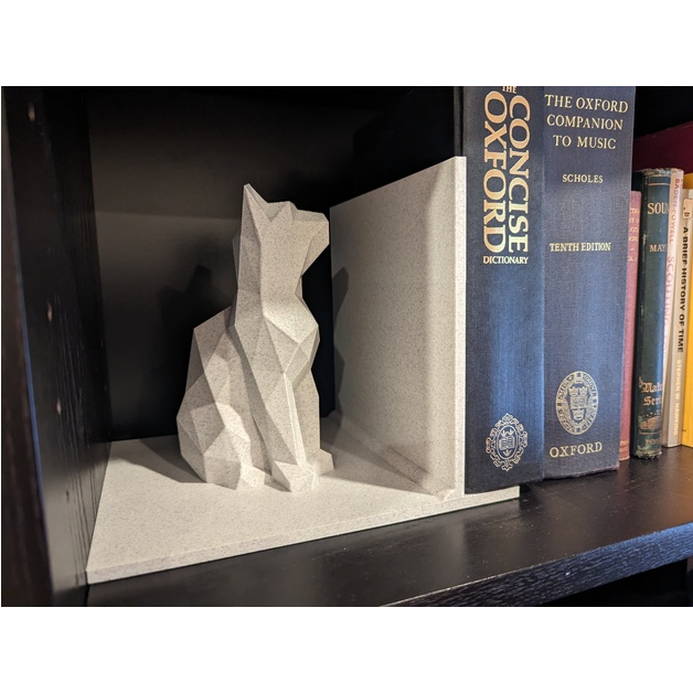 

Lowpoly Cat BOOK END Pengganjel Pembatas Penahan Buku | Dekorasi - S3D