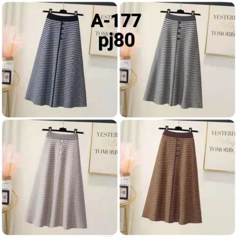 [A-177] Rok Knit Skirt Rajut Import Motif, Rok Rajut Premium Korean Style