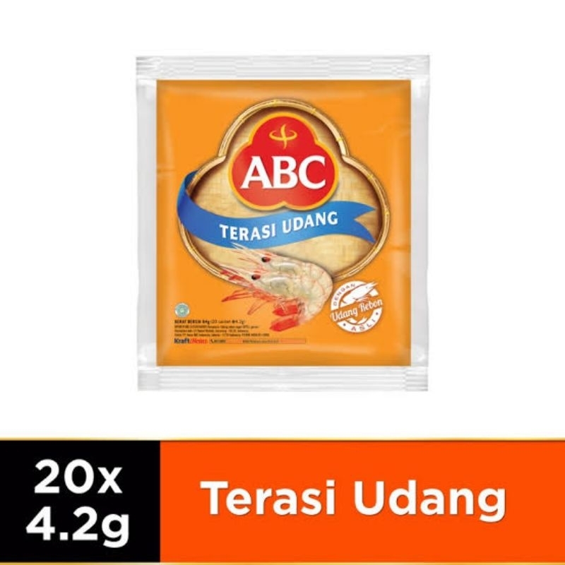 

Terasi udang ABC berat 4,2gram/sachet. Kemasan 1 pack isi 20 sachet.