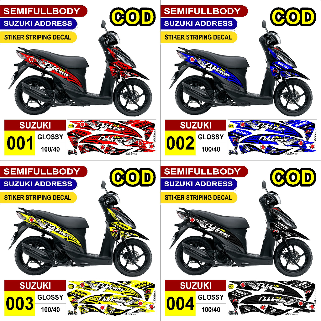 STRIPING STIKER SUZUKI ADDRESS 110 FI ADRES / DECAL / STICKER / STR / KAWASAKI ADDRESS