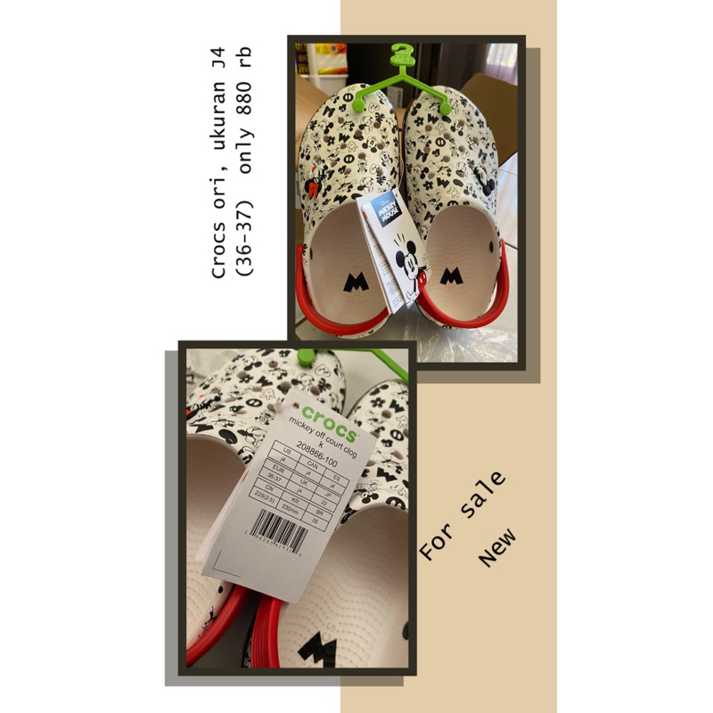 CROCS MICKEY OFF COURT CLOG KIDS - WHITE