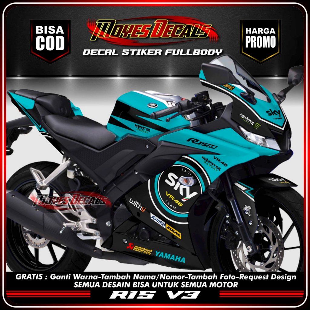 Decal R15 V3 Full Body Keren Stiker R15 V3 Full Body Keren Striping R15 V3 Terbaru SKY
