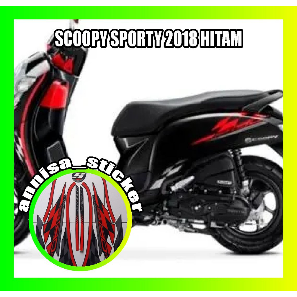 striping lis scoopy sporty 2018 hitam