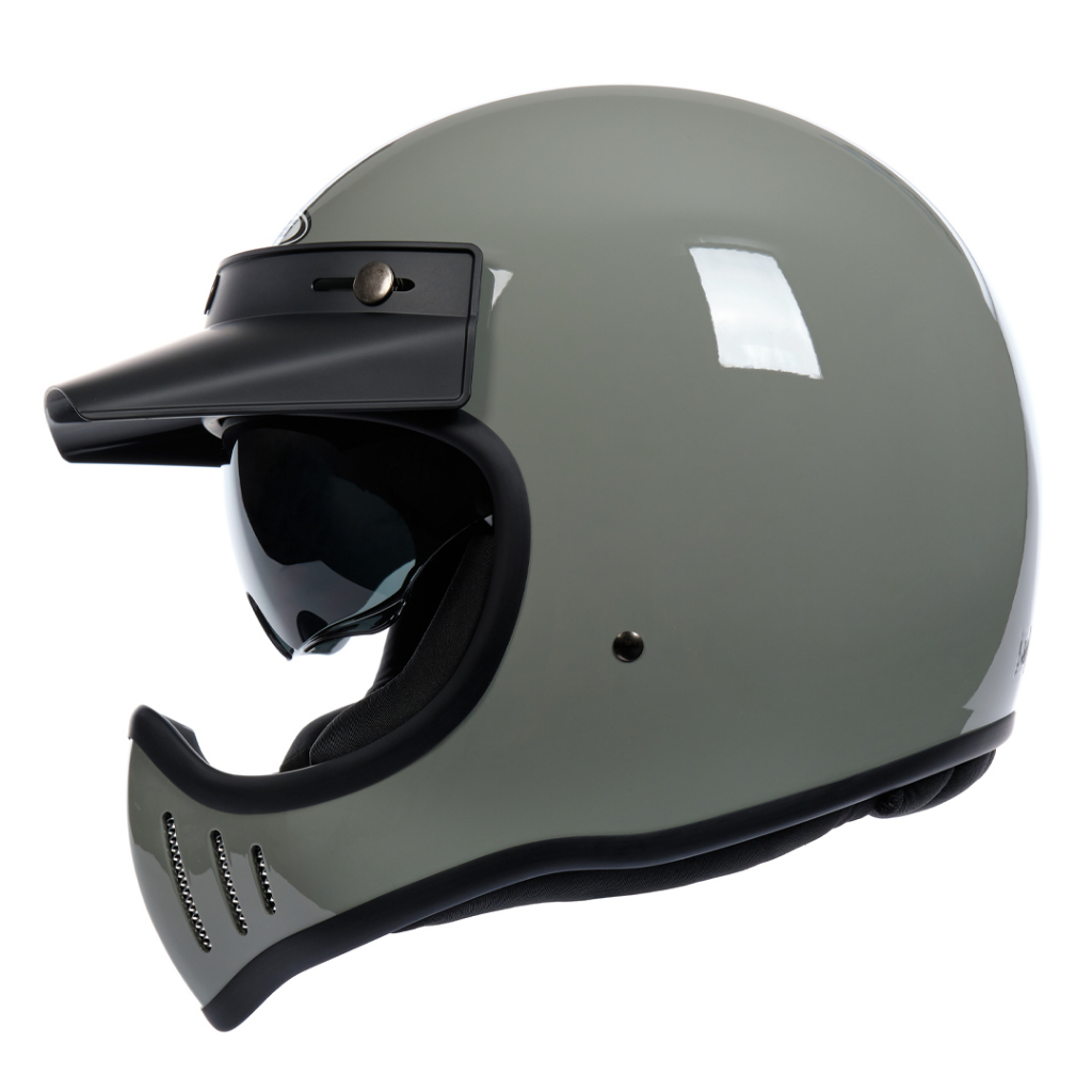 ZEUS ZS 916 D AUDI GRAY GLOSSY CAKIL RETRO HELMET FREE PET