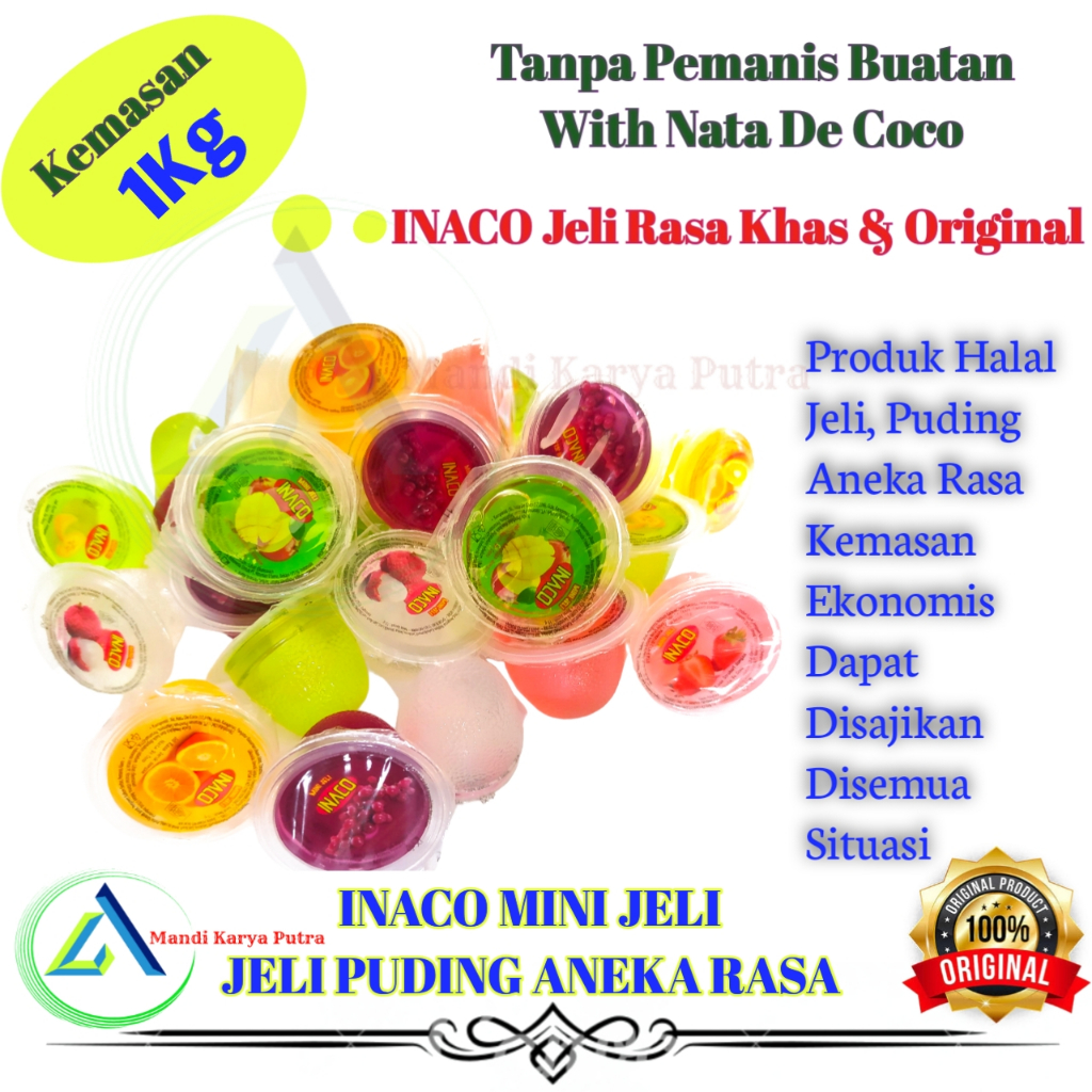 

INACO Jelly Mix Flavor Dan Puding Dengan Nata De Coco 1Kg Aneka Rasa Khas Original Murah