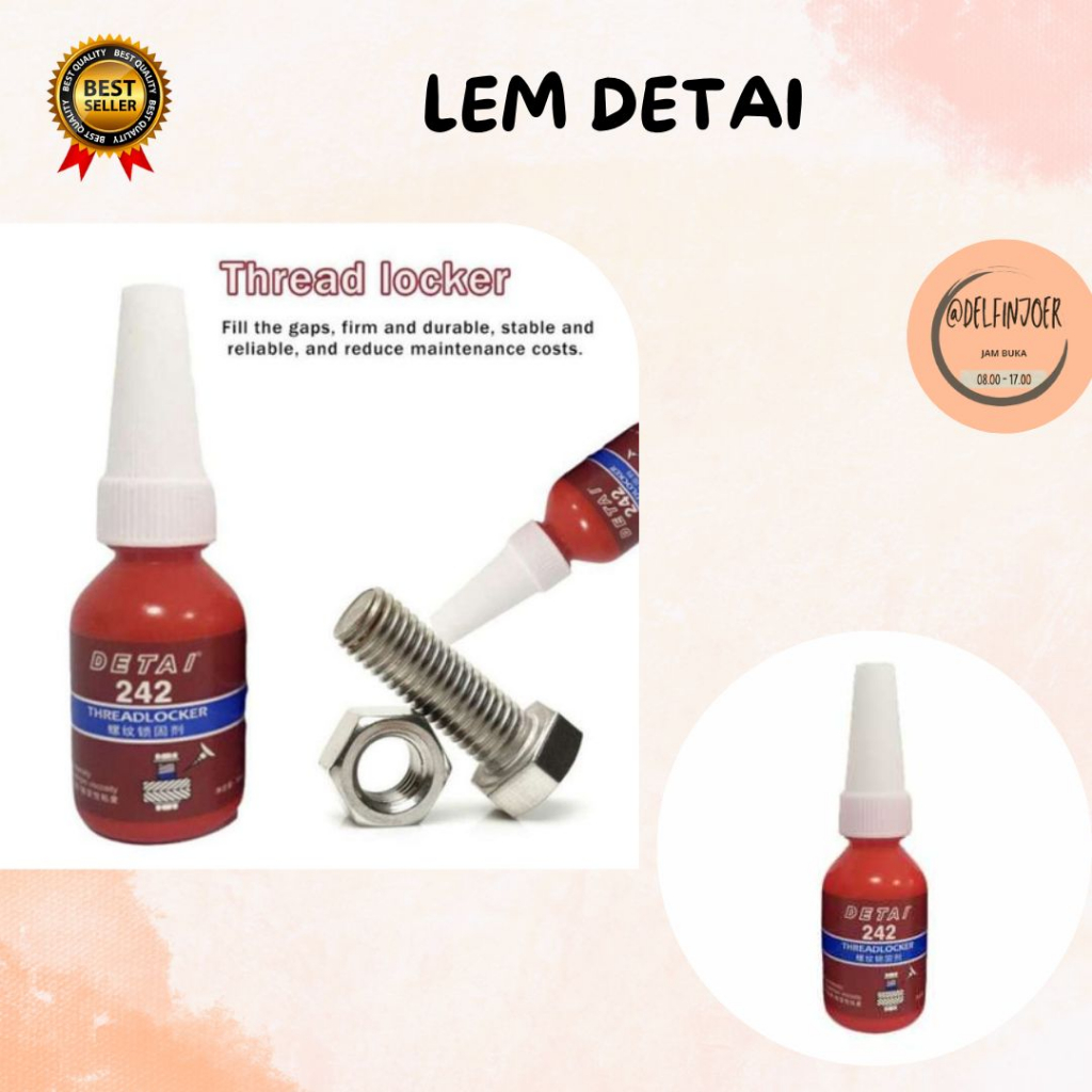 

☄️NEW✨LOCK NUT DETAI || LEM BAUD || LOCKTITE NUT LOCKER THREAD LOCKER || LEM BAUT || 10ML
