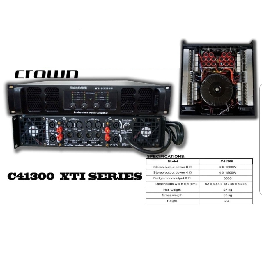 POWER AMPLIFIER CROWN C41300 XTI SERIES 4 CHANNEL 4 X 1300 WATT