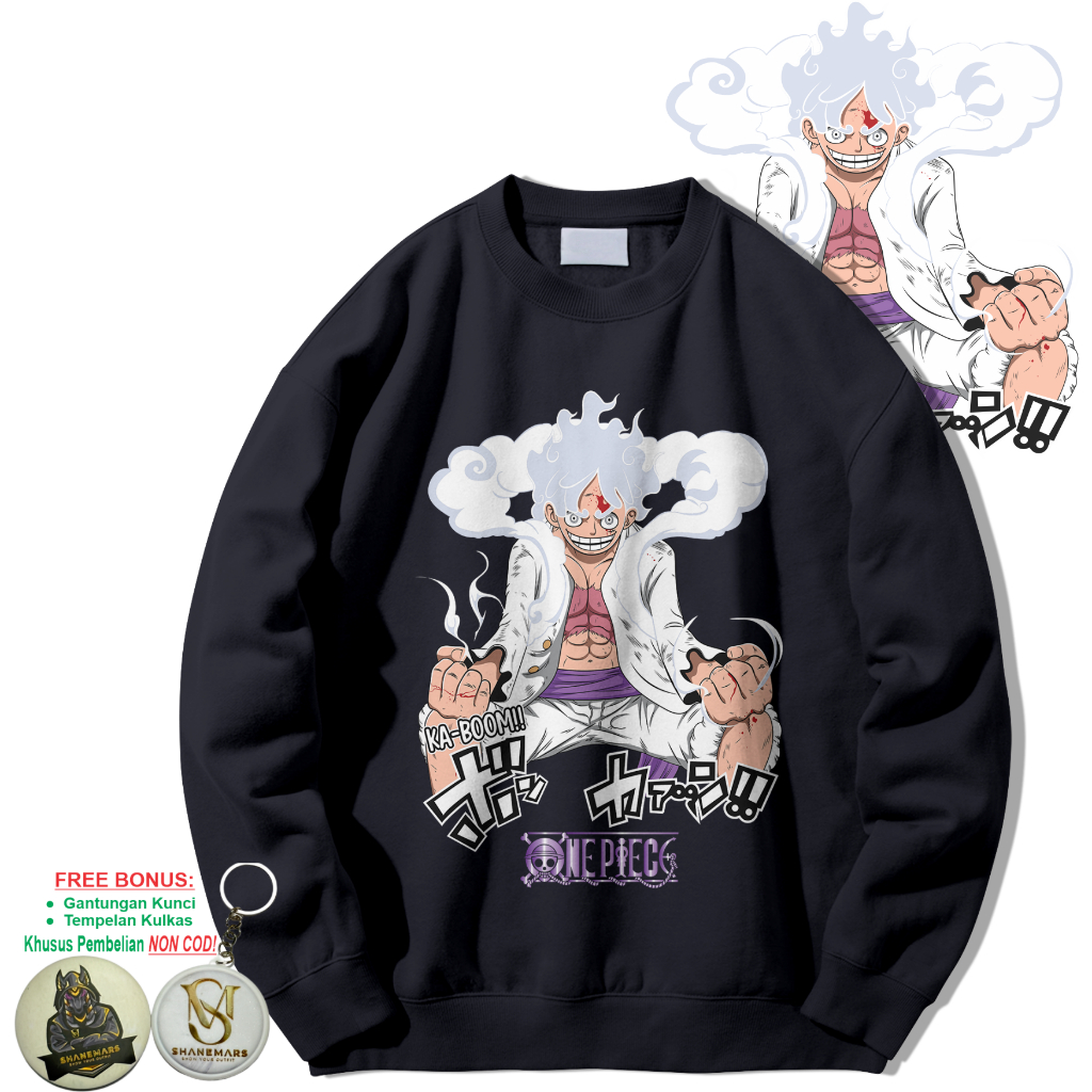 Sweater Pria Oversize EX LUFFY | Crewneck Wanita Jumbo Anime Terbaru Bahan FLeece Tebal 300 Gsm Best