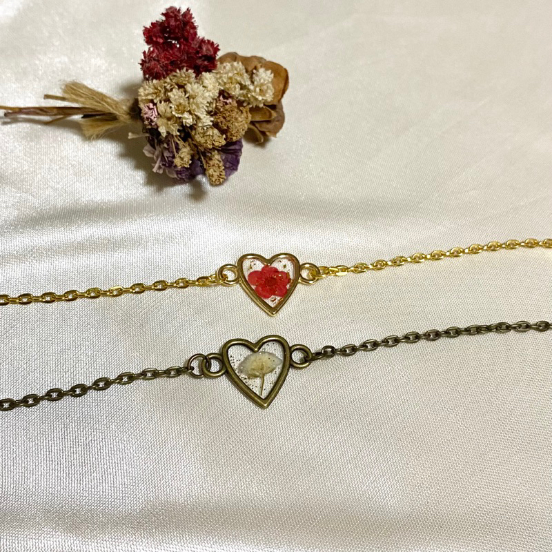 Resin Bracelet || Gelang Rantai Love Resin Bunga