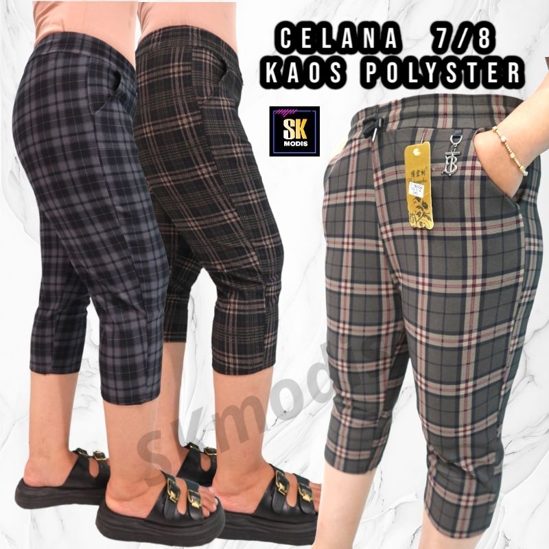 CELANA WANITA 7/8 || Standar & Jumbo || Kaos Polyster || skmodis