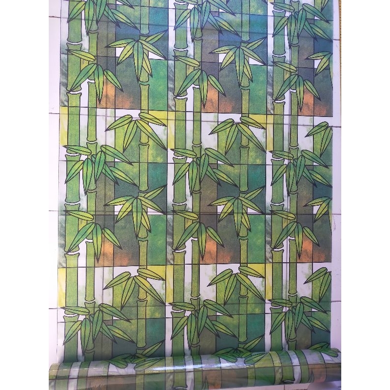 pelapis kaca/stiker kaca sandblast bambu hijau warna