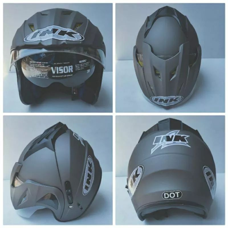 HELM INK DOUBLE VISOR DOBEL KACA MERK BMT PAKING KARDUS
