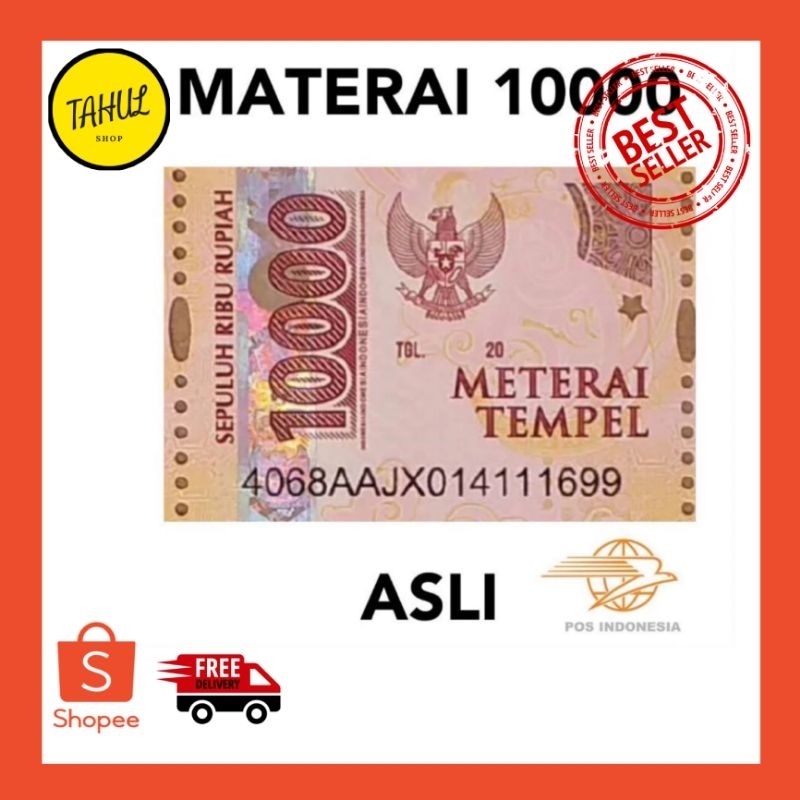 

1 Pcs !!! Materai 10000 original / materai ORI 100% pos indonesia