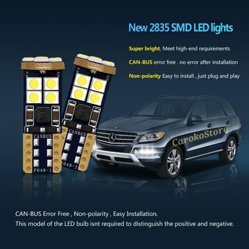Lampu Led T10 Canbus 2835 chip senja kabin interior