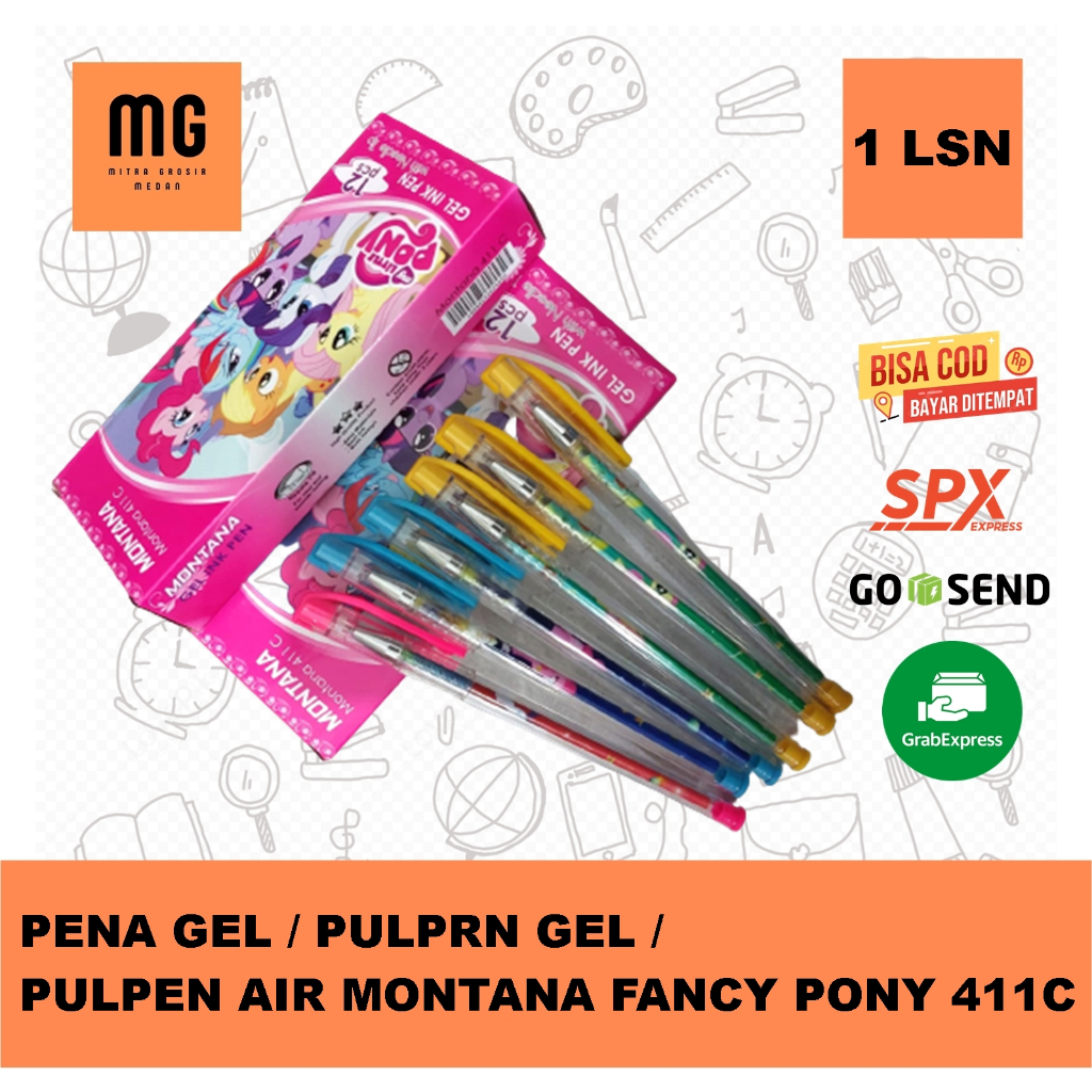 

1 Kotak Pena Gel / Pulpen Gel / Pulpen Air Montana Fancy 411C