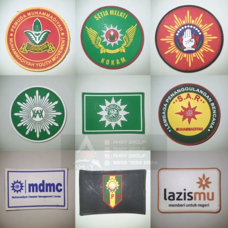 EMBLEM RUBBER RUBER PATCH KARET KOKAM PERKASA PEMUDA MUHAMMADIYAH MDMC LAZISMU SAR IPM TAPAK SUCI TS