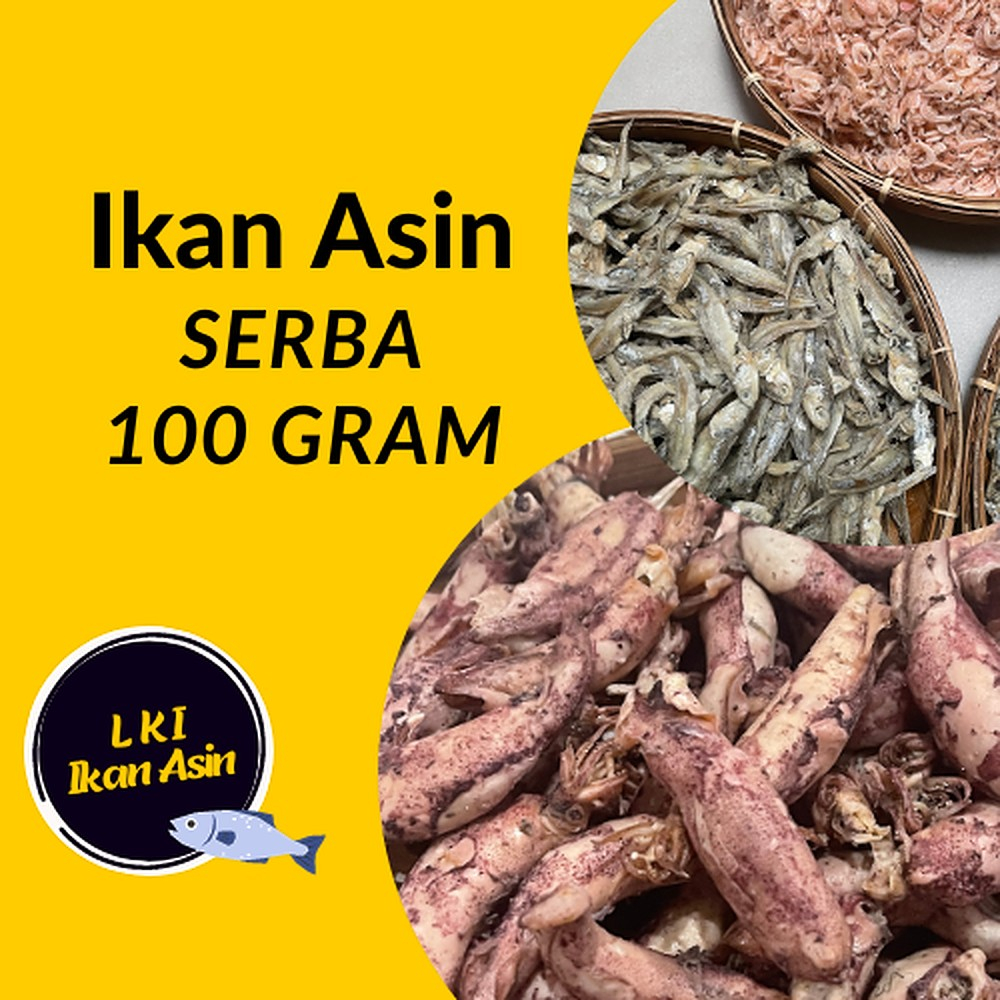 

ANEKA IKAN ASIN SERBA 100 GRAM.