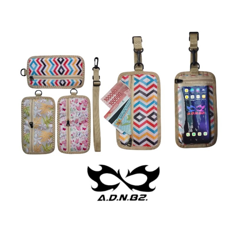 Tas hp leher gantung hanging walet mika resleting motif wanita terbaru/terlaris