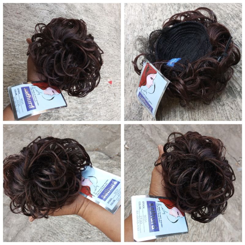 Hair clip wig clip sanggul Sirkam keriting gelombang real foto