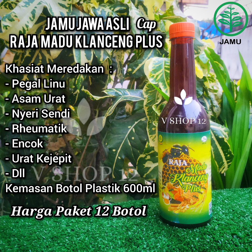 

Jamu cap raja madu klanceng plus asli 600ml paket 1 dus