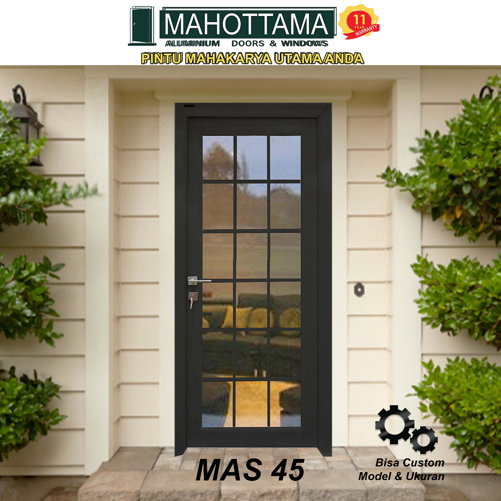 Pintu Aluminium Rumah Utama Kamar Tidur / Mandi 80 x 200 Bisa Custom Ukuran Almunium Doors MAS45- MA