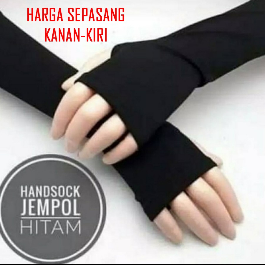 MANSET JEMPOL DEKER LENGAN PANJANG WARNA HITAM pelindung tangan