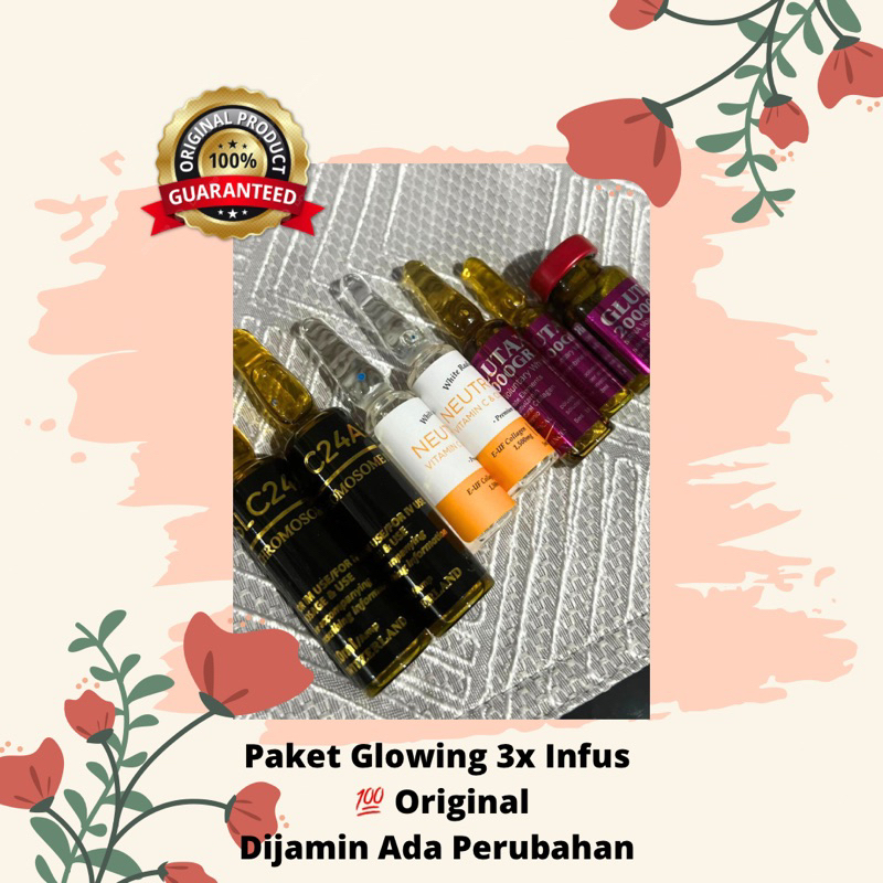 Paket Glowing Untuk 3x Infus / Infus Whitening / Infus Putih Aman / Infus Putih / Infus Putih Original / Infus Putih Jakarta / Produk Asli