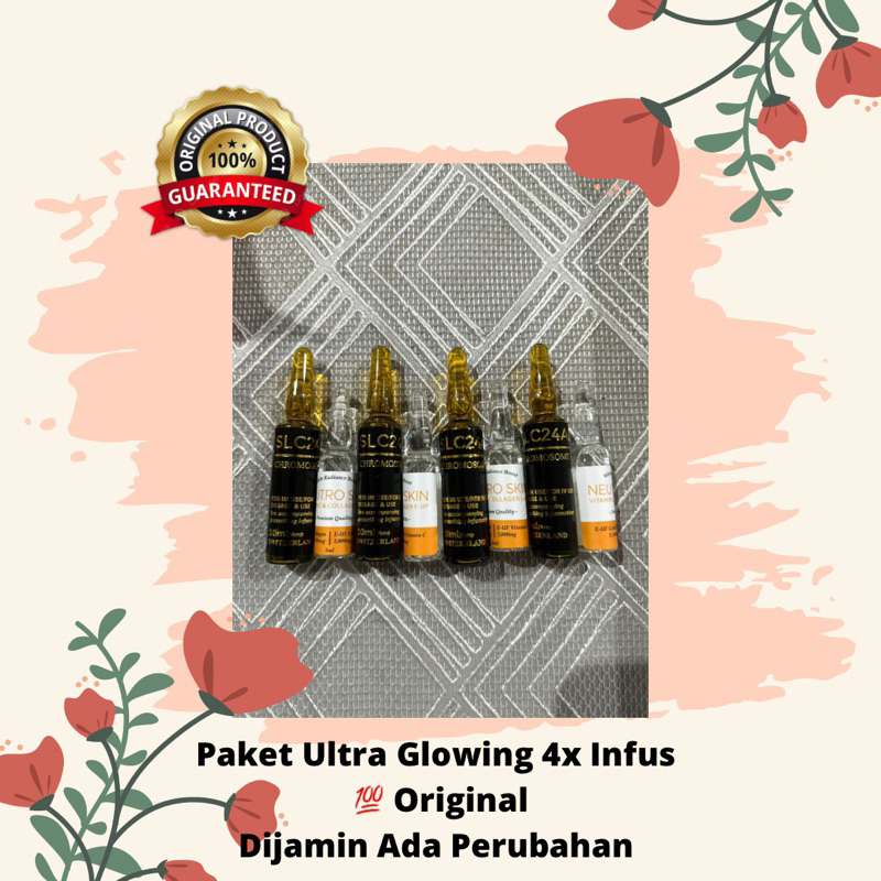 Paket Ultra Glowing 4x Infus / Infus Whitening / Infus Whitening Aman / Infus Whitening Jakarta / Pa